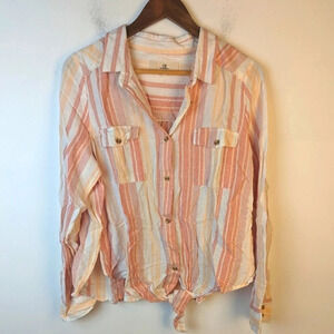 Thread + Supply Striped Button Front Shirt - XL